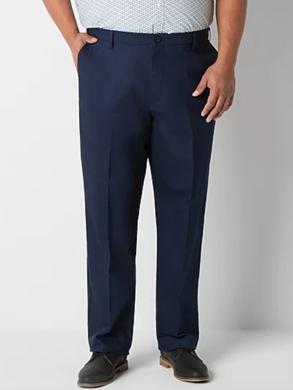 Dockers Khaki Pants 52x32 Navy Signature Iron Free Straight Cotton Stretch NEW